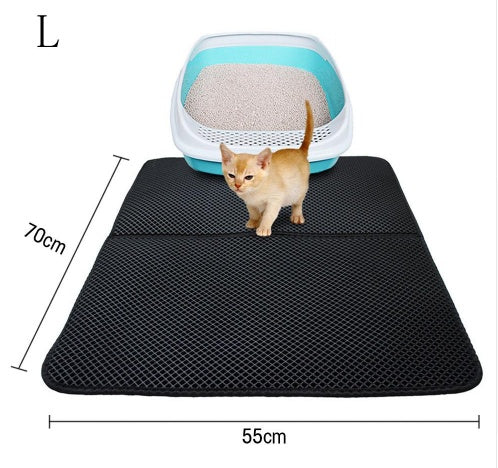 Double Layer Litter Cat Bed Pads Pet Cat Litter Mat Trapping Pets