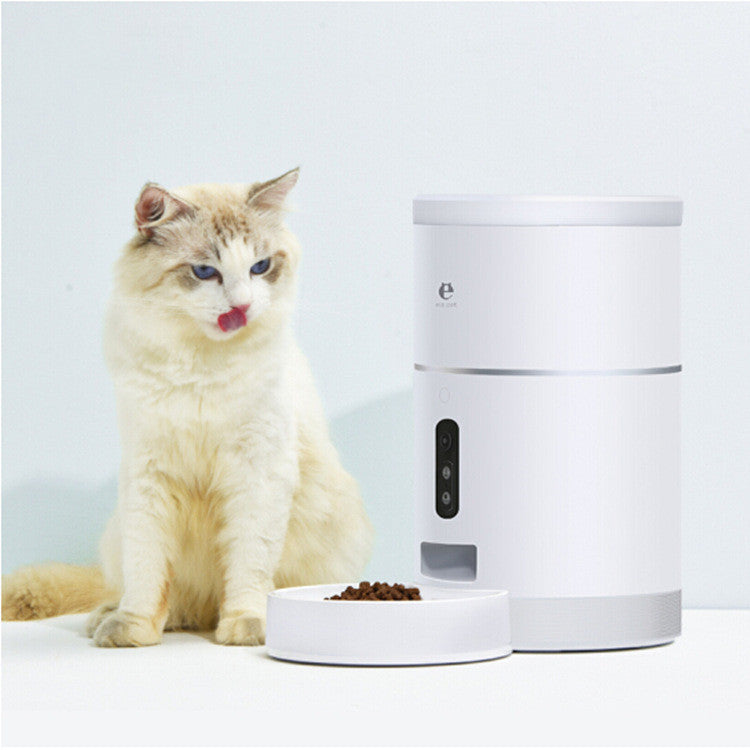 Pet Dog Cat Food Dispenser Bowl with Camera Wide