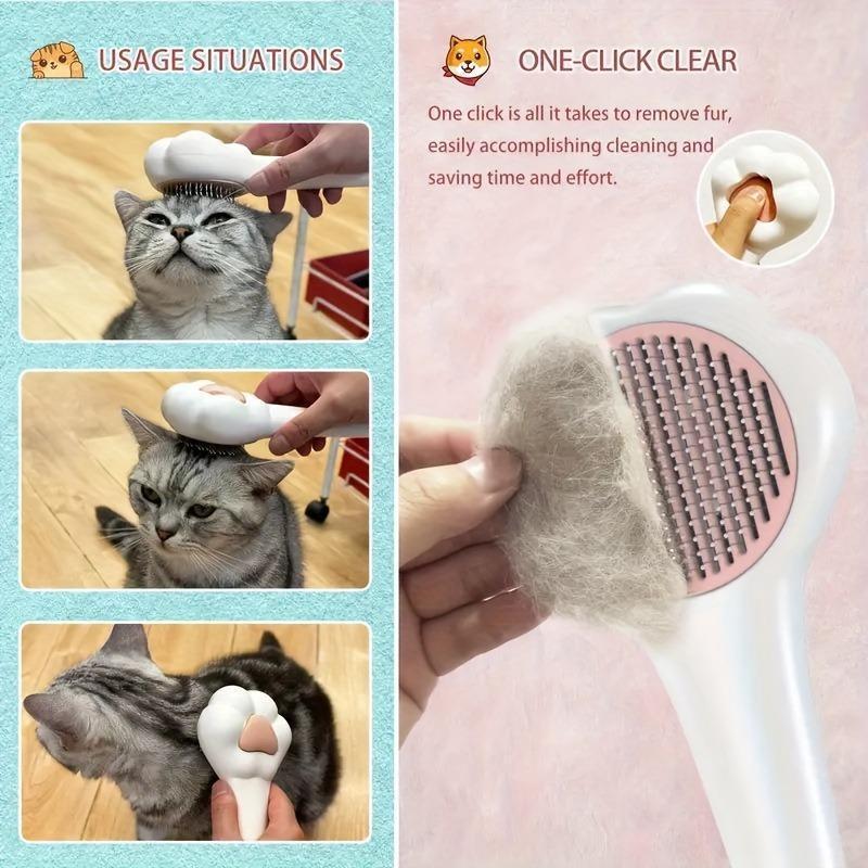 Pet Massage Hair Removal Comb, Paw ShapedPet Grooming Brush, PetHair Remover, Dog & CatGrooming Supplies Viral Dogvacuum Pethairremover Tool