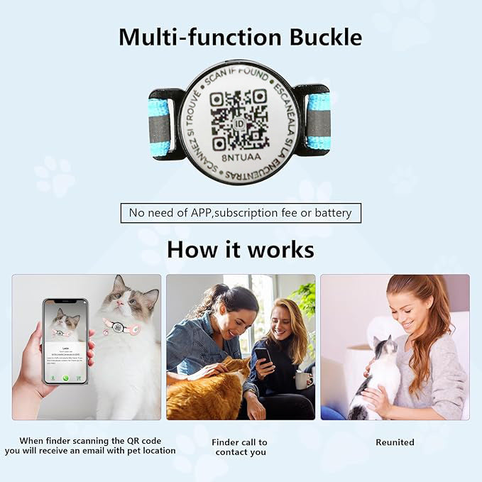 QR Code Collar Positioning Anti-lost Tracking Pet Collar